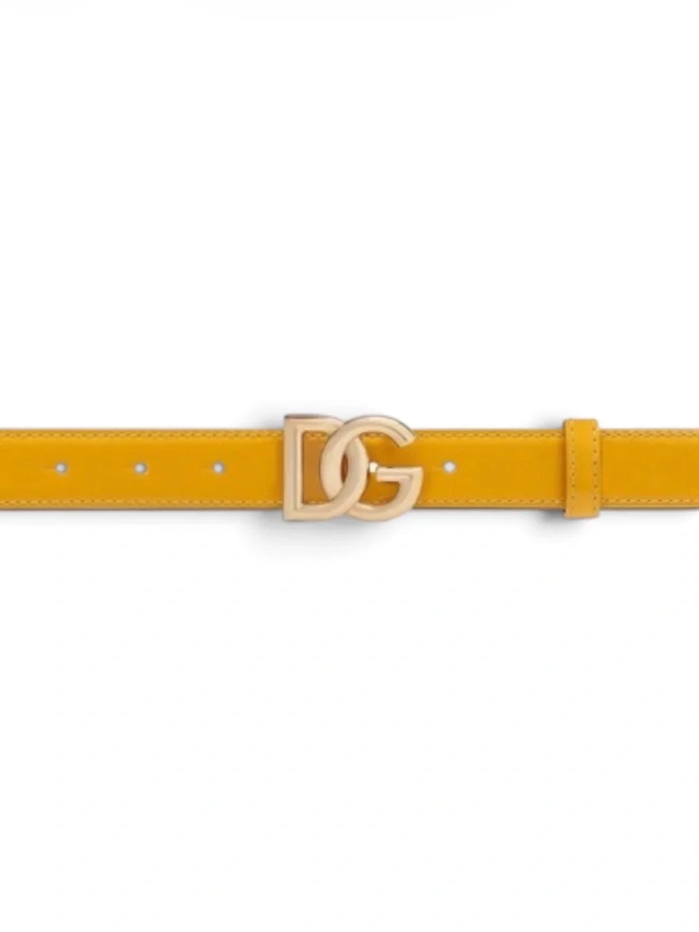 Dolce & Gabbana DG Patent Calf Leather Logo Belt Yellow Sun 90CM Made in Italy